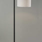 HomeRoots 61" Swing Arm Floor Lamp With White Drum Shade and Black Finish