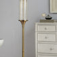 HomeRoots 62" Column Floor Lamp With Off-White Drum Shade in Gold Finish