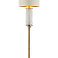 HomeRoots 62" Column Floor Lamp With Off-White Drum Shade in Gold Finish