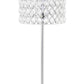 HomeRoots 62" Round Shade Crystal Glam Floor Lamp With Silver Finish