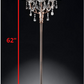 HomeRoots 62" Steel Three Light Candelabra Floor Lamp With Silvery Pink Drum Shade