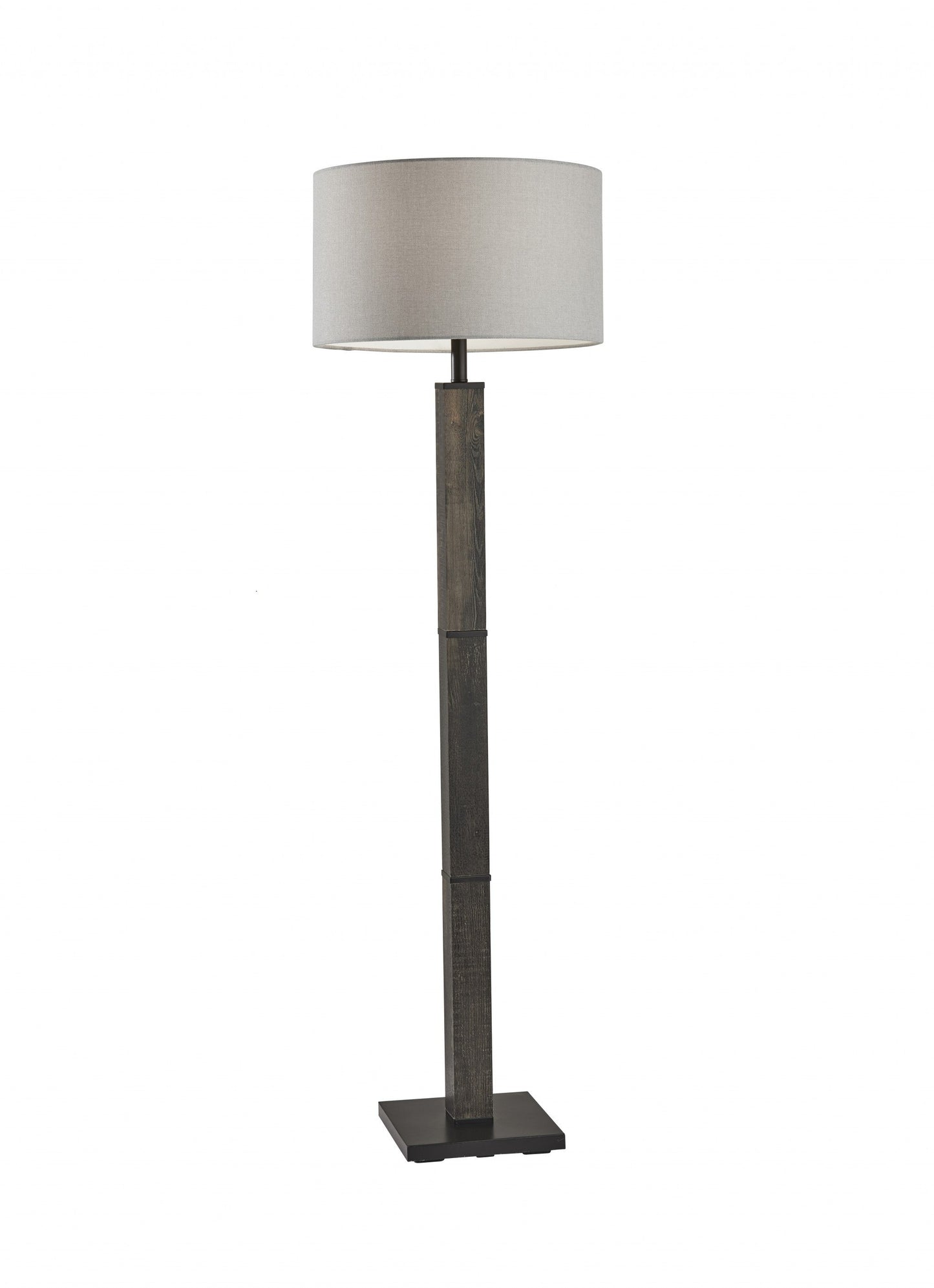 HomeRoots 62" Traditional Shaped Floor Lamp With Off-White Drum Shade and Black Finish