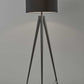 HomeRoots 62" Tripod Floor Lamp With Drum Shade in Black Finish