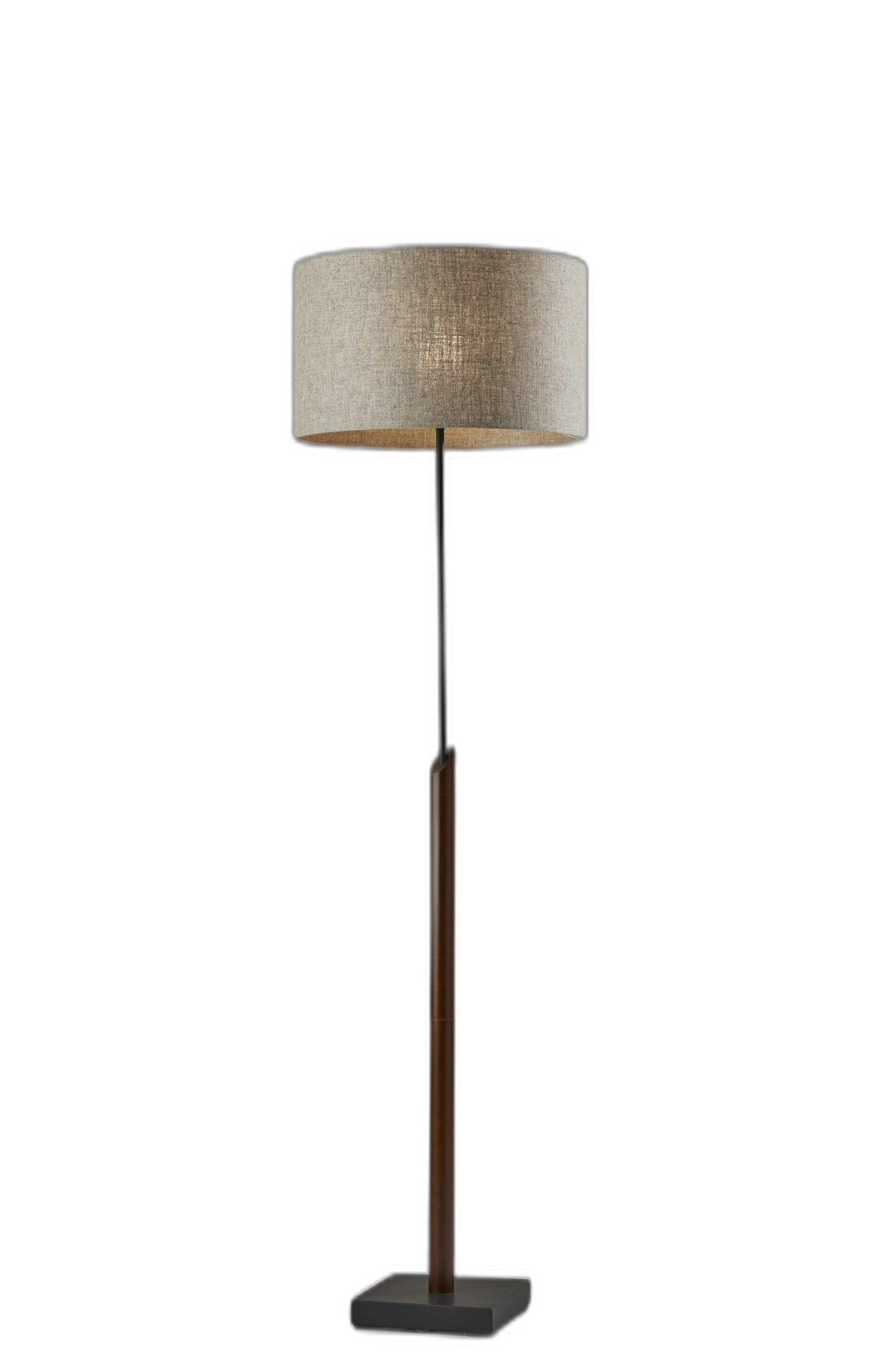 HomeRoots 63" Traditional Shaped Floor Lamp With Beige Drum Shade and Black Finish