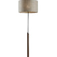 HomeRoots 63" Traditional Shaped Floor Lamp With Beige Drum Shade and Black Finish