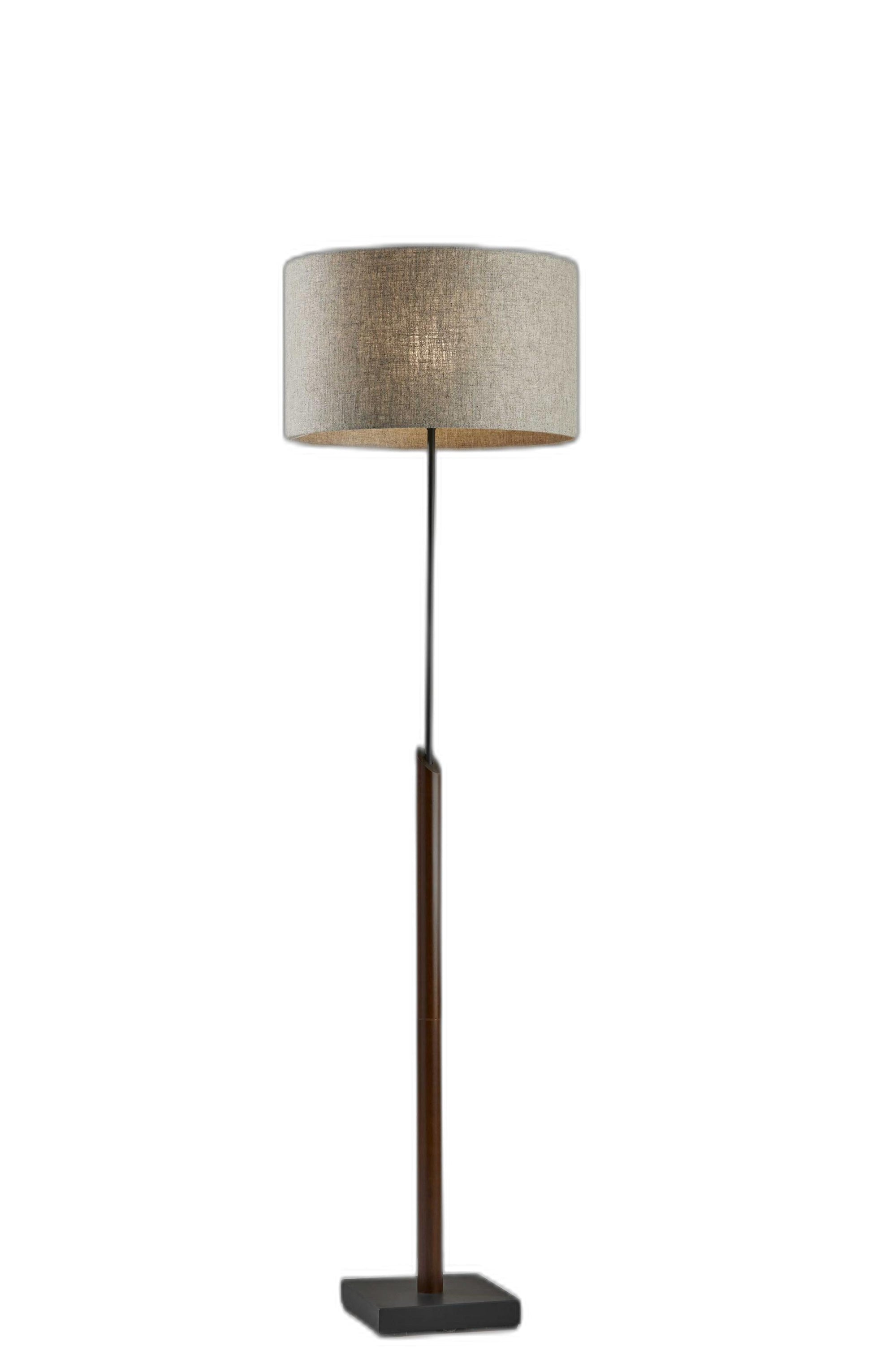 HomeRoots 63" Traditional Shaped Floor Lamp With Beige Drum Shade and Black Finish