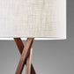 HomeRoots 63" Tripod Floor Lamp With White Drum Shade and Walnut Wood Finish