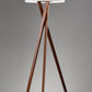 HomeRoots 63" Tripod Floor Lamp With White Drum Shade and Walnut Wood Finish