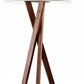 HomeRoots 63" Tripod Floor Lamp With White Drum Shade and Walnut Wood Finish