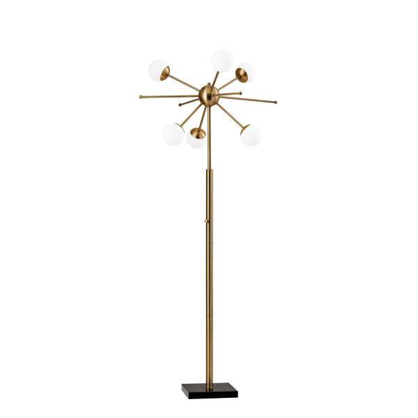 HomeRoots 64" Six Light Novelty Floor Lamp in Brass Finish