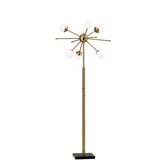 HomeRoots 64" Six Light Novelty Floor Lamp in Brass Finish