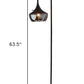 HomeRoots 64" Task Floor Lamp With Bowl Shade in Black Finish