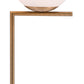 HomeRoots 65" Brass Metal Bedside Table Lamp With Off White Globe Shade
