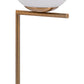HomeRoots 65" Brass Metal Bedside Table Lamp With Off White Globe Shade