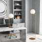 HomeRoots 65" Brass Metal Bedside Table Lamp With Off White Globe Shade