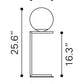 HomeRoots 65" Brass Metal Bedside Table Lamp With Off White Globe Shade