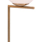 HomeRoots 65" Brass Metal Bedside Table Lamp With Off White Globe Shade