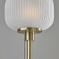 HomeRoots 65" Torchiere Floor Lamp With White Globe Shade in Antique Brass Finish