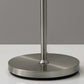 HomeRoots 65" Traditional Shaped Floor Lamp With Off-White Drum Shade in Brushed Silver Finish