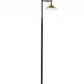 HomeRoots 65" Tree Floor Lamp With Two Changing LED Light and Gold Cone Shade in Black Finish