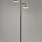 HomeRoots 65" Tree Floor Lamp With Two Changing LED Light and Gold Cone Shade in Black Finish