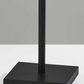 HomeRoots 65" Tree Floor Lamp With Two Changing LED Light and Gold Cone Shade in Black Finish