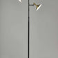 HomeRoots 65" Tree Floor Lamp With Two Changing LED Light and Gold Cone Shade in Black Finish