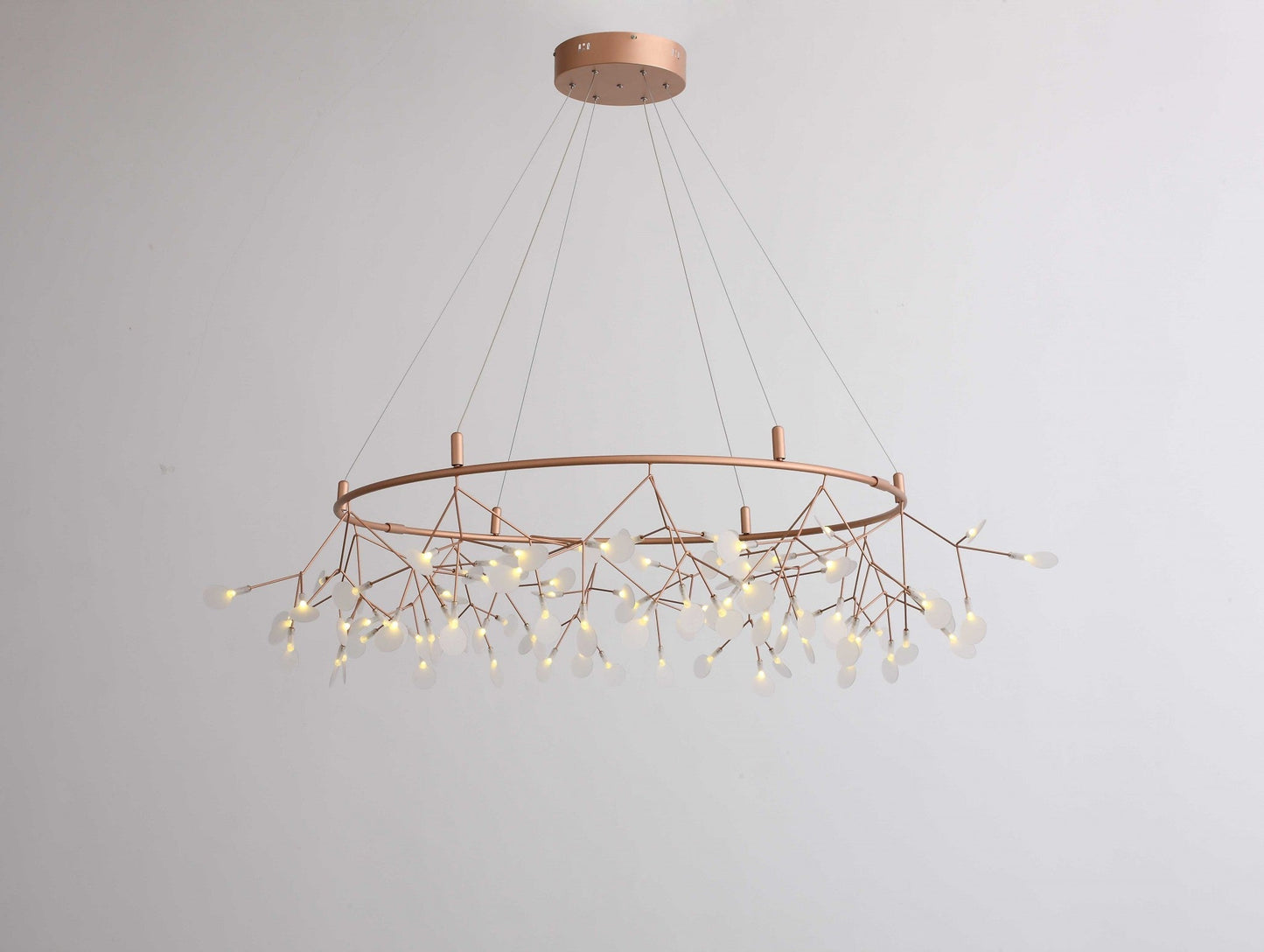 HomeRoots 65" x 65" x 77" Pendant Lamp in Stainless Steel Finish