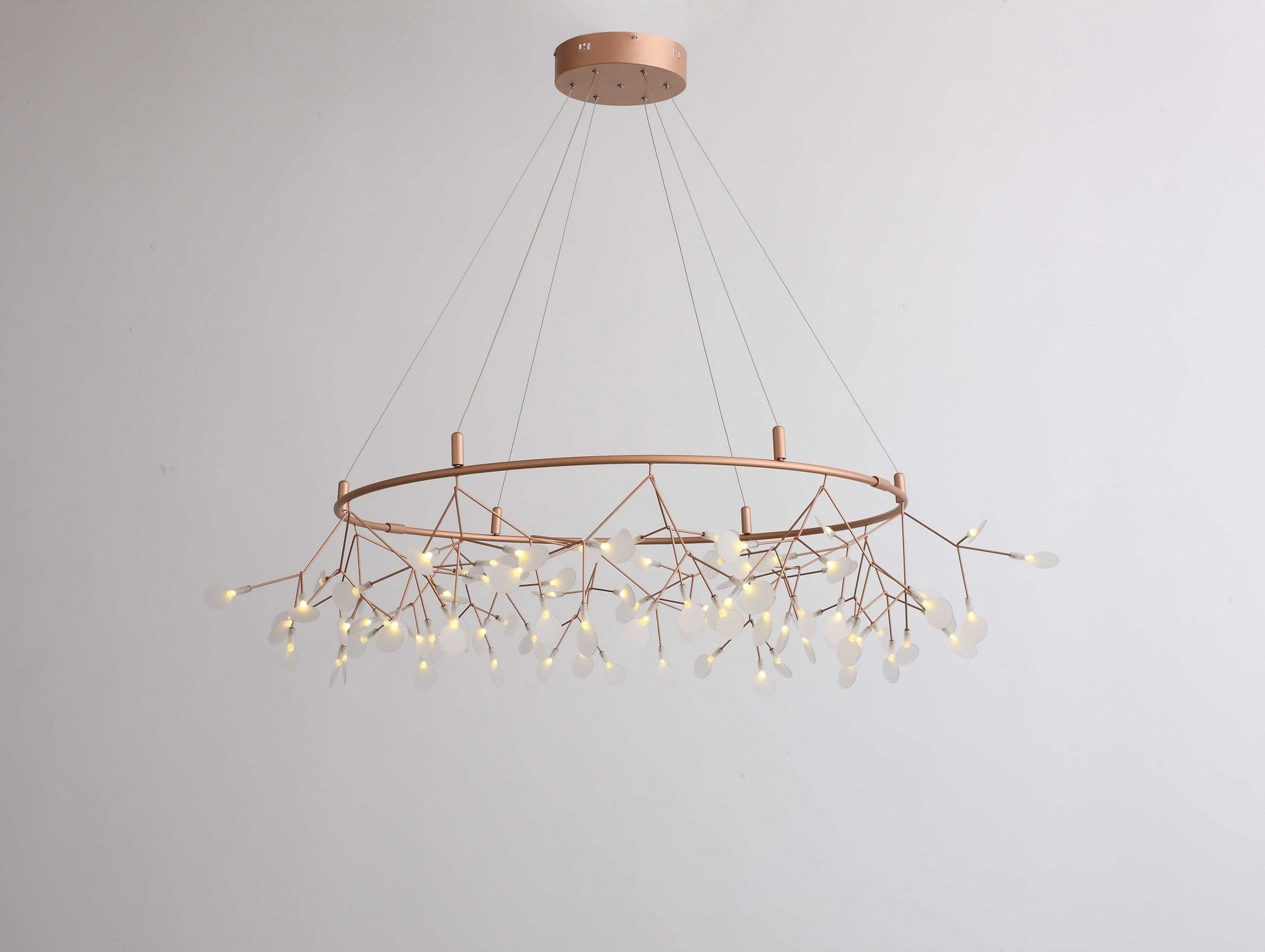 HomeRoots 65" x 65" x 77" Pendant Lamp in Stainless Steel Finish