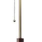 HomeRoots 66" Traditional Shaped Floor Lamp With Brown Drum Shade and Antiqued Finish