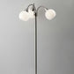 HomeRoots 66" Tree Floor Lamp With White Bowl Shade and Three Lights in Black Finish