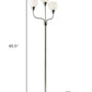 HomeRoots 66" Tree Floor Lamp With White Bowl Shade and Three Lights in Black Finish