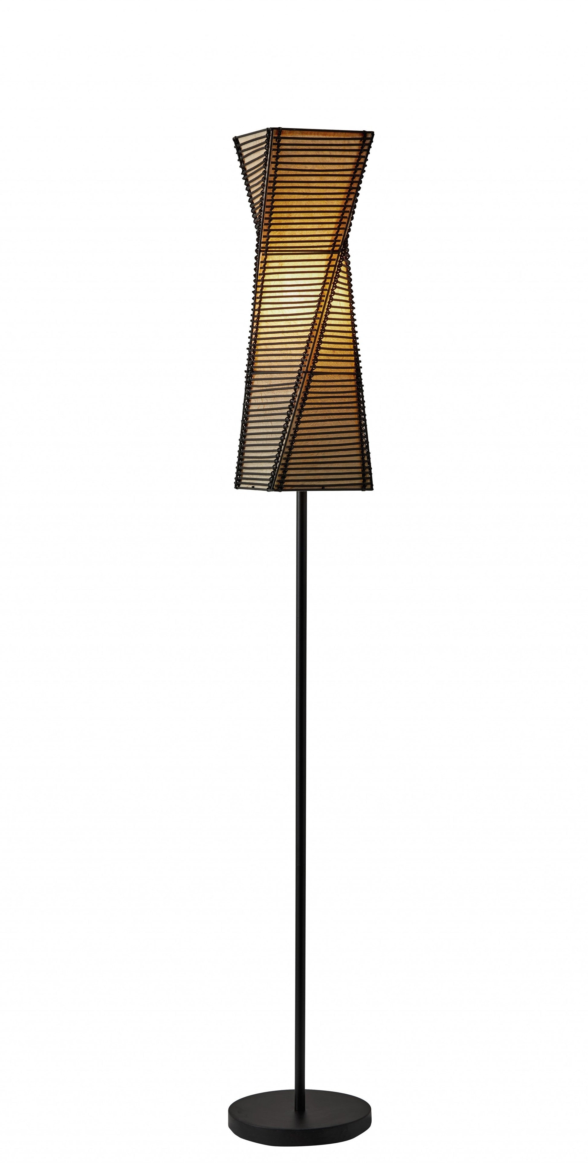 HomeRoots 68" Novelty Floor Lamp With White Novelty Shade and Black Finish