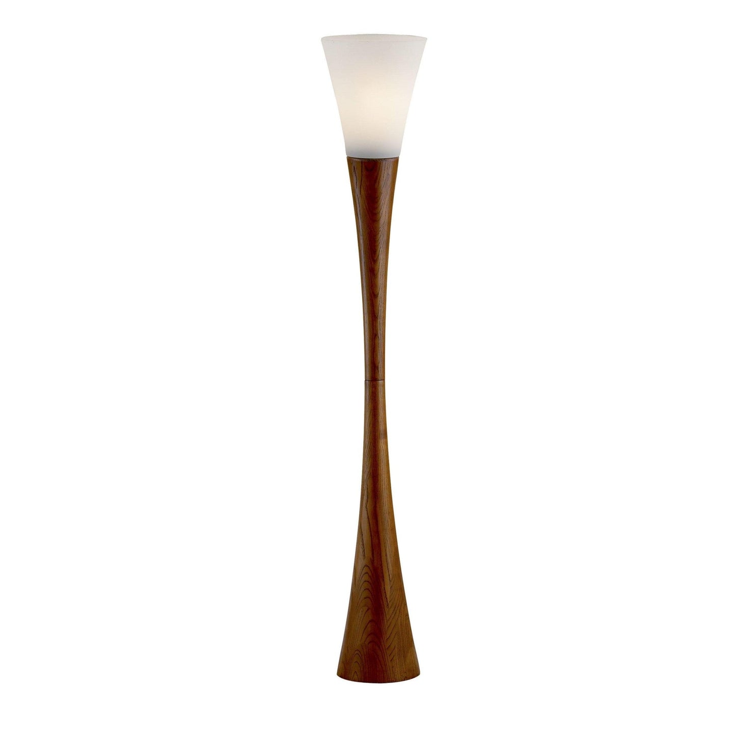 HomeRoots 68" Solid Wood Novelty Floor Lamp With White Cone Shade