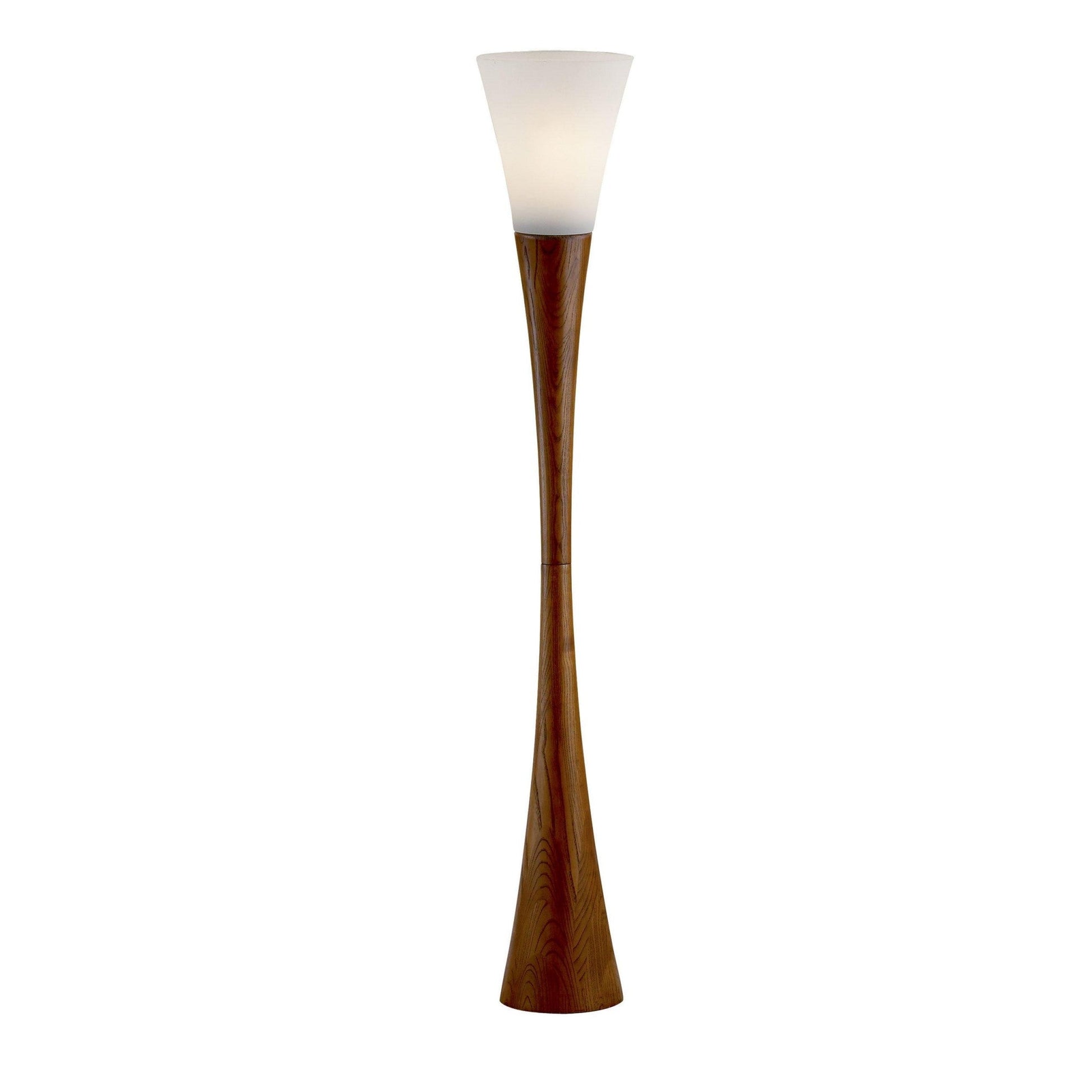 HomeRoots 68" Solid Wood Novelty Floor Lamp With White Cone Shade