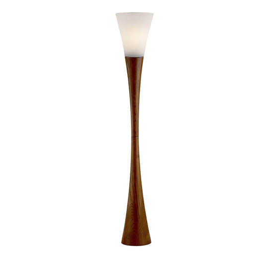 HomeRoots 68" Solid Wood Novelty Floor Lamp With White Cone Shade