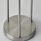 HomeRoots 68" Three Light Novelty Floor Lamp With White Drum Shade in Brushed Steel Finish