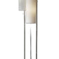 HomeRoots 68" Three Light Novelty Floor Lamp With White Drum Shade in Brushed Steel Finish