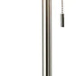 HomeRoots 68" Traditional Shaped Floor Lamp With White Drum Shade and Brushed Steel Finish