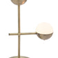 HomeRoots 69" Brass Metal Bedside Table Lamp With Off White Globe Shade
