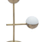 HomeRoots 69" Brass Metal Bedside Table Lamp With Off White Globe Shade