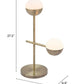 HomeRoots 69" Brass Metal Bedside Table Lamp With Off White Globe Shade