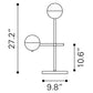 HomeRoots 69" Brass Metal Bedside Table Lamp With Off White Globe Shade