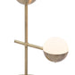 HomeRoots 69" Brass Metal Bedside Table Lamp With Off White Globe Shade
