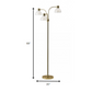 HomeRoots 69" Three Light Tree Floor Lamp With Clear Bowl Shade in Gold Finish