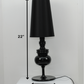 HomeRoots 7" x 7" x 22" Carbon Steel Table Lamp in Black Finish