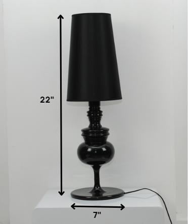 HomeRoots 7" x 7" x 22" Carbon Steel Table Lamp in Black Finish