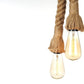 HomeRoots 7" x 7" x 43" Rope Pendant Lamp With Two Bulbs