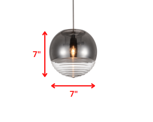 HomeRoots 7" x 7" x 7" Pendant Lamp With Clear Glass Finish
