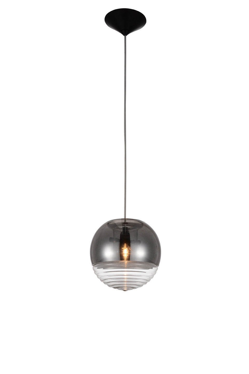 HomeRoots 7" x 7" x 7" Pendant Lamp With Clear Glass Finish
